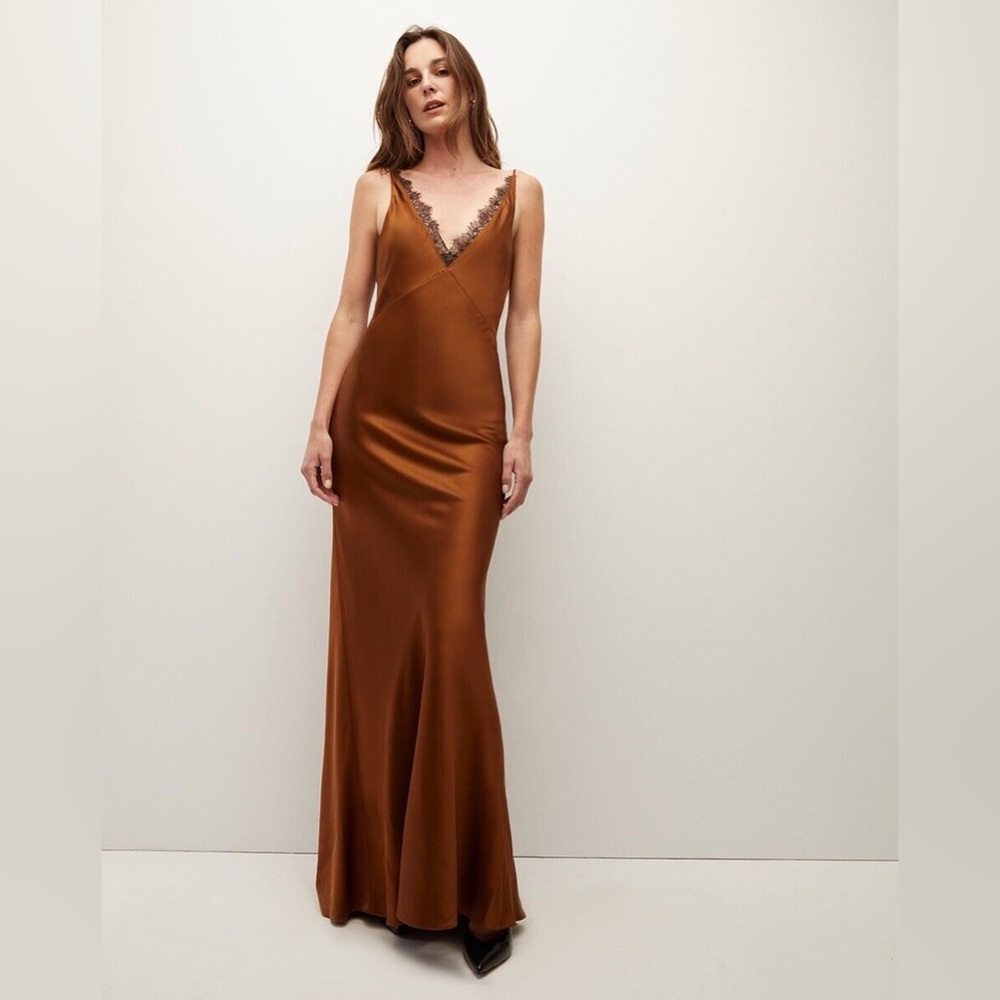 NWT $598 Veronica Beard Hamina Stretch-Silk Charmeuse Dress
